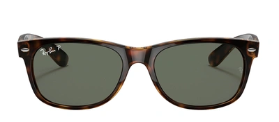 Ray Ban Rb2132 902/58 Wayfarer Polarized Sunglasses In Green