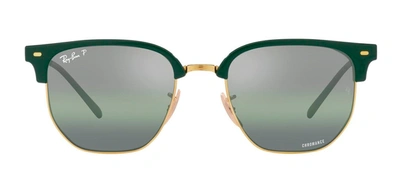 Ray Ban Rb4416 6655g4 Geometric Polarized Sunglasses In Green