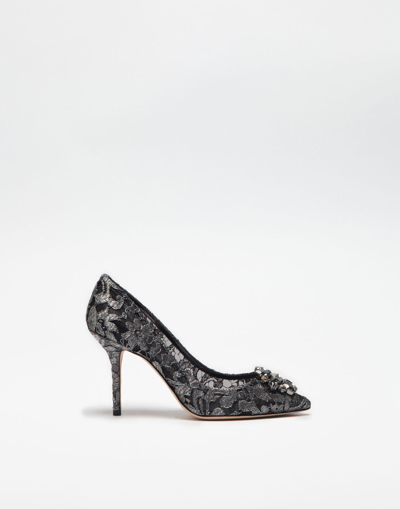 DOLCE & GABBANA LUREX LACE RAINBOW PUMPS WITH BROOCH DETAILING,CD0101AE63787505