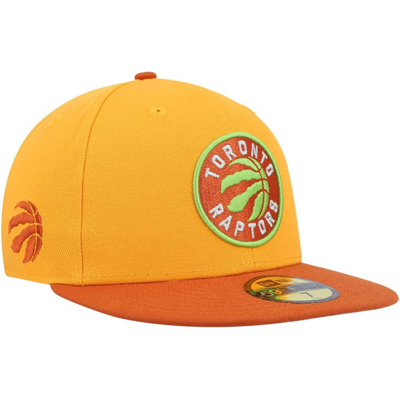 New Era Gold/rust Toronto Raptors 59fifty Fitted Hat