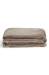 Unhide Lil Marsh Small Faux Fur Blanket In Taupe Ducky