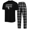 Concepts Sport Men's  Black And Gray Chicago White Sox Badge T-shirt And Pants Sleep Set In Black