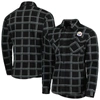 ANTIGUA ANTIGUA BLACK PITTSBURGH STEELERS INDUSTRY FLANNEL BUTTON-UP SHIRT JACKET