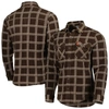 ANTIGUA ANTIGUA BROWN CLEVELAND BROWNS INDUSTRY FLANNEL BUTTON-UP SHIRT JACKET