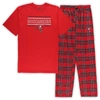 CONCEPTS SPORT CONCEPTS SPORT RED/BLACK TAMPA BAY BUCCANEERS BIG & TALL FLANNEL SLEEP SET