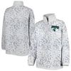GAMEDAY COUTURE GAMEDAY COUTURE HEATHER GRAY MICHIGAN STATE SPARTANS LEOPARD QUARTER-ZIP SWEATSHIRT