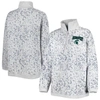 Gameday Couture Heather Gray Michigan State Spartans Leopard Quarter-zip Jacket In Heather Gray