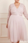 Needle & Thread Tempest Bodice V-neck Midaxi Dress In Pink