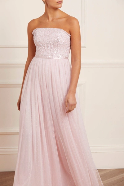 Needle & Thread Tempest Bodice Strapless Gown In Pink