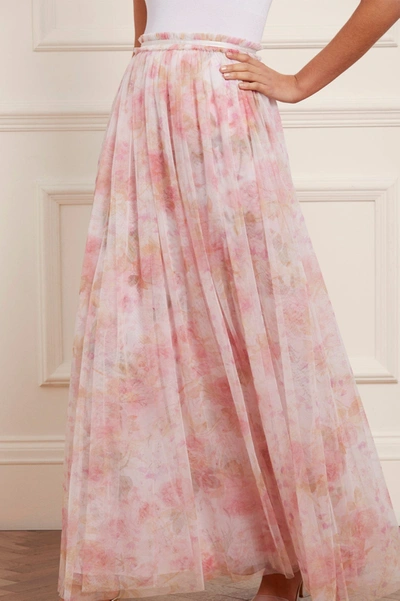 Needle & Thread Layered Floral-print Maxi Skirt In Pink