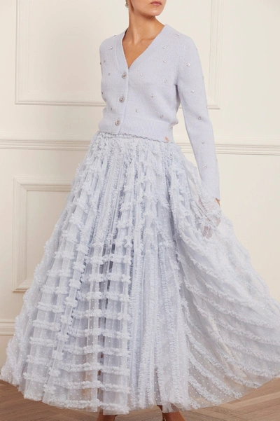 Needle & Thread Florence Ruffled Full Skirt In Blue