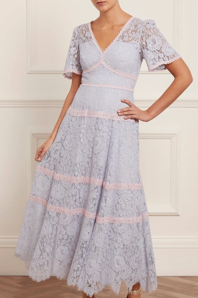 Needle & Thread Lace Primrose Ankle Gown In Blue