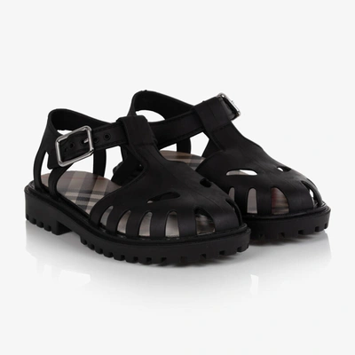 Burberry Kids' Black Rubber Sandals