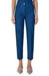 Akris Punto Feryn Denim Tapered-leg Pants In Blue Denim