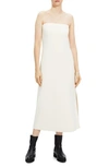Theory Strapless Midi Dress In White