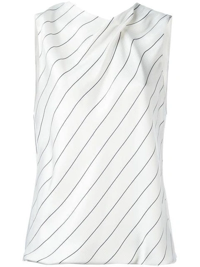 Giorgio Armani Striped Sleeveless Top In White