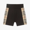 BURBERRY BABY BOYS BLACK COTTON CHECK SHORTS