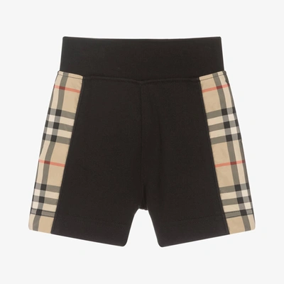 Burberry Kids' Baby Boys Black Cotton Check Shorts