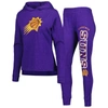Concepts Sport Women's  Heather Purple Phoenix Suns Team Hoodie And Pants Sleep Set In Heather Purple