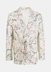 LEMAIRE LEMAIRE WHITE & PRINT BELTED JACKET
