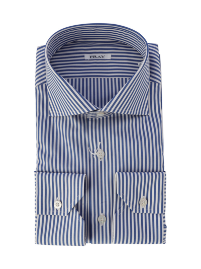 Fray Striped Shirt In Blue