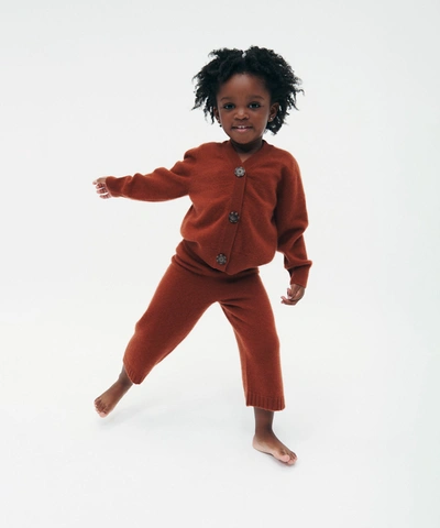 Naadam Kid's Cashmere Cropped Pant In Rust