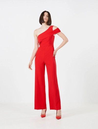 Bcbgmaxazria Coraline Cold Shoulder Jumpsuit In Red