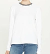 Goldie Long Sleeve Fine Terry Ringer Tee In White