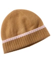 Phenix Jersey Tipped Cuffed Cashmere Hat In Brown