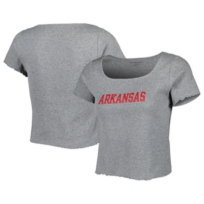 Boxercraft Gray Arkansas Razorbacks Baby Rib Lettuce-edge Trim T-shirt
