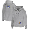 Wear By Erin Andrews Heather Gray Los Angeles Rams Plus Size Full-zip Hoodie In Heather Gray