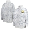 GAMEDAY COUTURE GAMEDAY COUTURE HEATHER GRAY IOWA HAWKEYES LEOPARD QUARTER-ZIP SWEATSHIRT