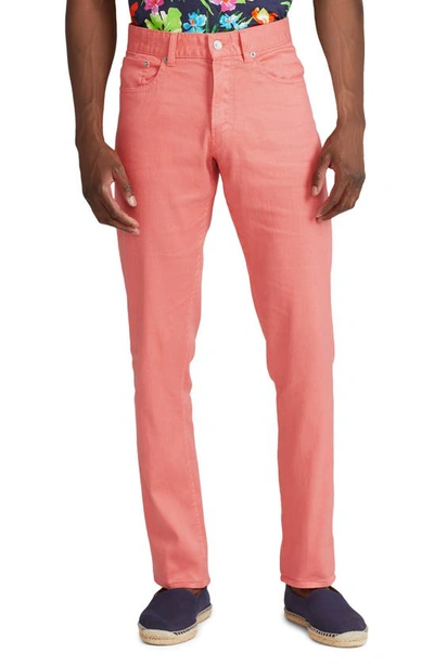 Ralph Lauren Purple Label Slim Fit Linen & Cotton Five-pocket Pants In Melon