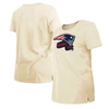 New Era Women's  Cream New England Patriots Chrome Sideline T-shirt In Cream