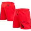 Pro Standard Los Angeles Dodgers Triple Red Classic Shorts In Red