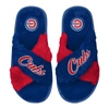 FOCO FOCO ROYAL CHICAGO CUBS TWO-TONE CROSSOVER FAUX FUR SLIDE SLIPPERS