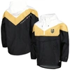 Tommy Hilfiger Women's  Black, Gold Vegas Golden Knights Staci Half-zip Windbreaker Jacket In Black