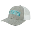 LEGACY ATHLETIC HEATHER GRAY/WHITE UNC WILMINGTON SEAHAWKS ARCH TRUCKER SNAPBACK HAT