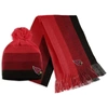 WEAR BY ERIN ANDREWS WEAR BY ERIN ANDREWS CARDINAL ARIZONA CARDINALS OMBRE POM KNIT HAT AND SCARF SET