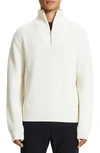 Theory Lamar Oversize Quarter Zip Wool Sweater In Stone White