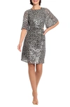 DONNA MORGAN FOR MAGGY CUTOUT WAIST SEQUIN COCKTAIL MINIDRESS