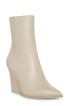 Steve Madden Thorn Bone Leather Pointed-toe Mid-calf High Heel Boots In Bone Leather