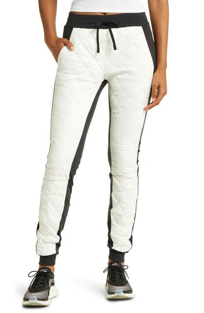 Alo Yoga Warming Airbrush High-waist Puffer Trousers In White