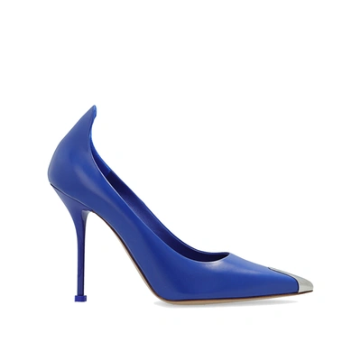 Alexander Mcqueen Leather Pumps In Blue