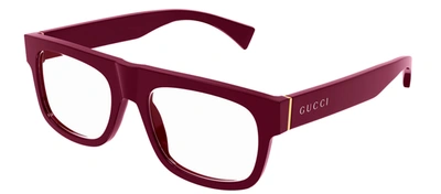 Gucci Gg1137o M 003 Flat Top Eyeglasses In Clear