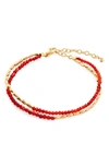 Monica Vinader Mini Nugget Beaded Layered Bracelet In 18ct Gold Vermeil On Sterling