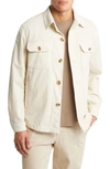 Hugo Boss Relaxed-fit Shirt-style Jacket In Pure Cotton In Open White