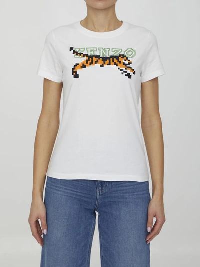 Kenzo Pixel Classic T-shirt In Blanc Casse