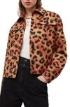 Allsaints Honor Leopard Print Jacket In Brown