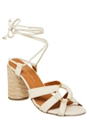 ANDRE ASSOUS MAGGIE WHITE LACE UP ESPADRILLE HEEL